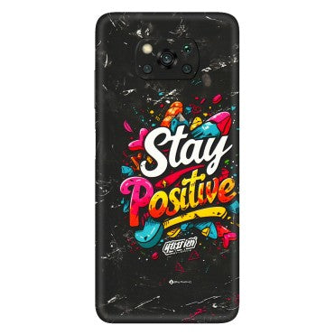 POCO Phone Skins (All Models) - Stay Positive Black - 3D Embossed Finish (L-31) Poco X3