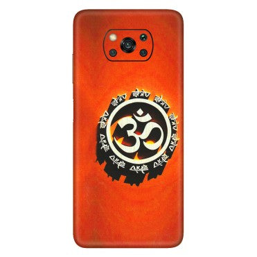 POCO Phone Skins (All Models) - Aum Shiv Orange - 3D Embossed Finish (L-32) Poco X3