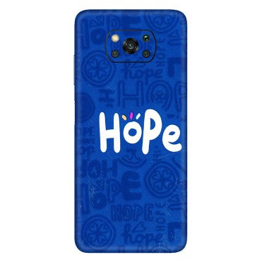 POCO Phone Skins (All Models) - Hope Doodles Blue - 3D Embossed Finish (L-43) Poco X3