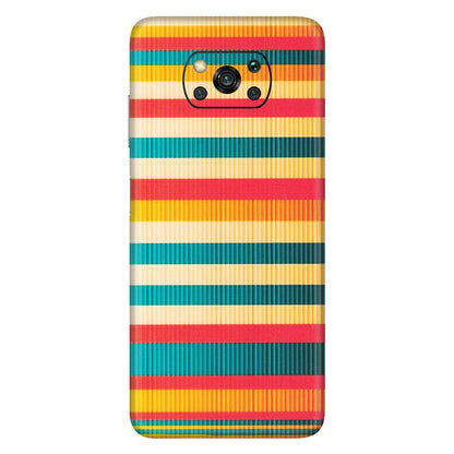 POCO Phone Skins (All Models) - Colourful Stripes Soothing Effect - Matte Finish (M-86) Poco X3