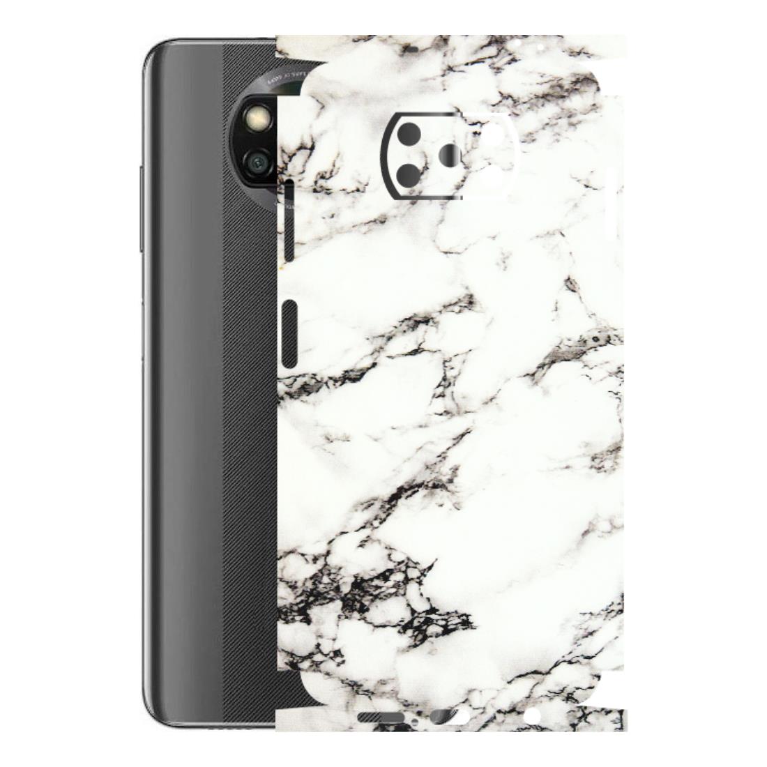 POCO Phone Skins (All Models) - Black and White Marble Texture - 3D Embossed Finish (L-124) Poco X3 NFC