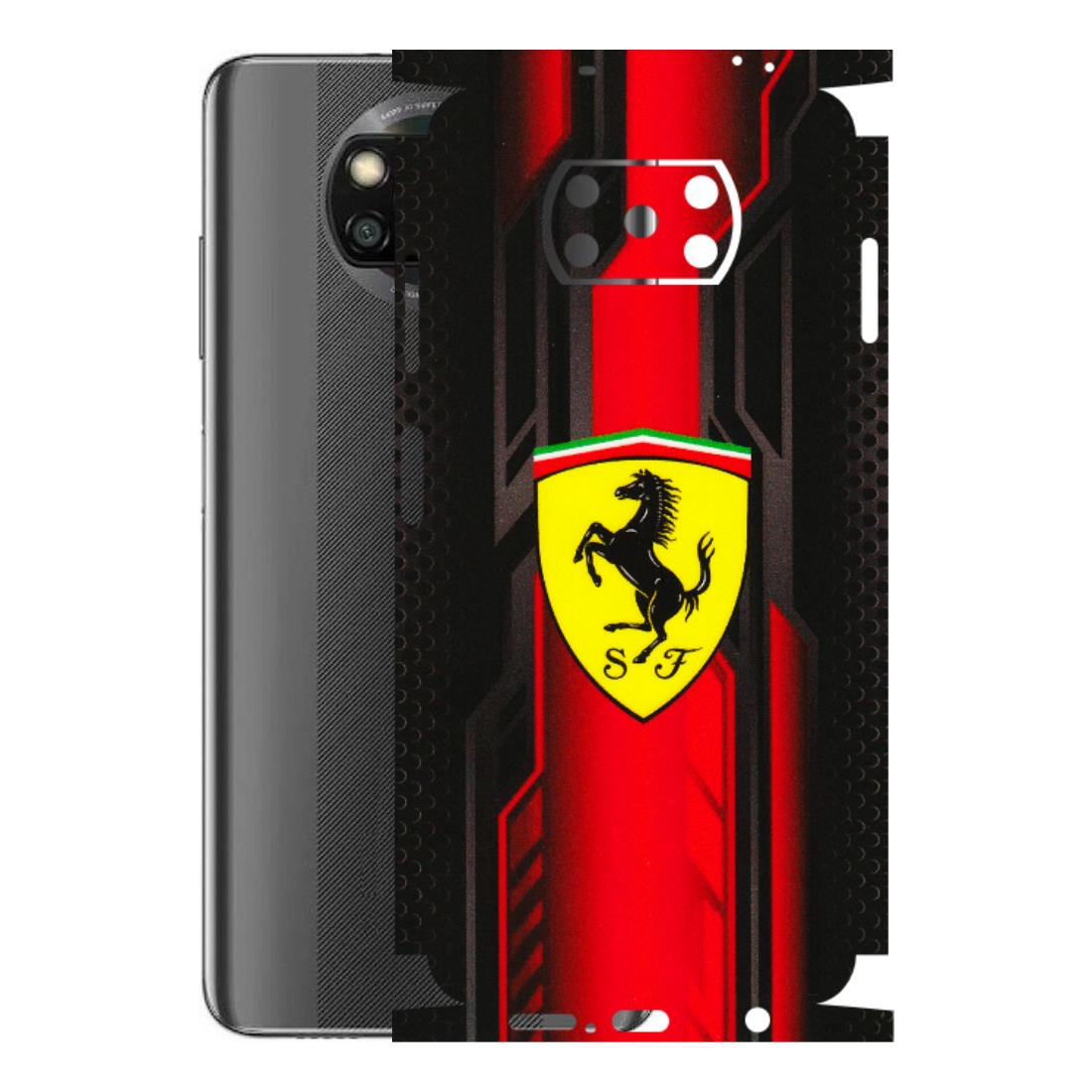 POCO Phone Skins (All Models) - Black Ferrari Logo - 3D Embossed Finish (L-253) Poco X3 NFC