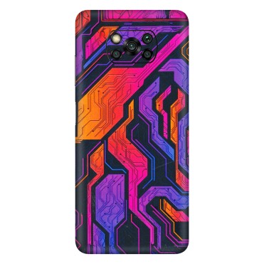 POCO Phone Skins (All Models) - Tech Circuits Futuristic - 3D Embossed Finish (L-07) Poco X3 PRO
