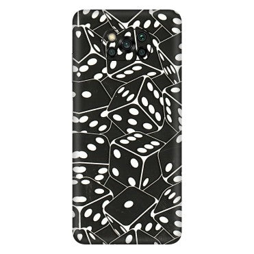 POCO Phone Skins (All Models) - Big Black Dices - 3D Embossed Finish (L-106) Poco X3 PRO