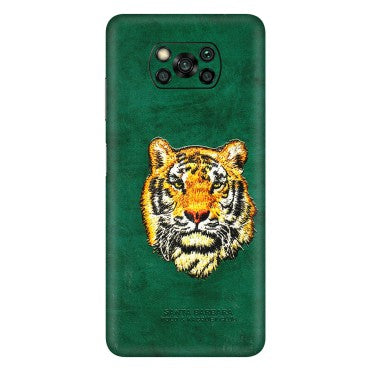 POCO Phone Skins (All Models) - Leather Feel Tiger - 3D Embossed Finish (L-111) Poco X3 PRO