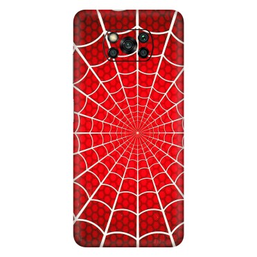 POCO Phone Skins (All Models) - Classic Spidey Web - 3D Embossed Finish (L-115) Poco X3 PRO