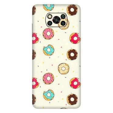 POCO Phone Skins (All Models) - Mini Donuts Doodle Art - 3D Embossed Finish (L-122) Poco X3 PRO
