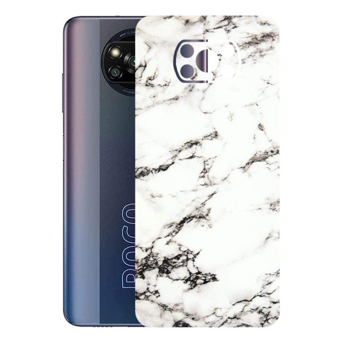POCO Phone Skins (All Models) - Black and White Marble Texture - 3D Embossed Finish (L-124) Poco X3 PRO