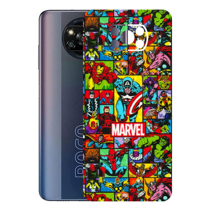 POCO Phone Skins (All Models) - MARVELOUS Comic Characters - 3D Embossed Finish (L-129) Poco X3 PRO