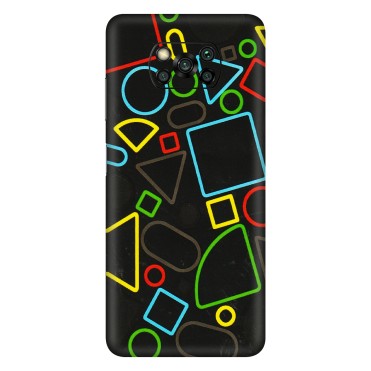 POCO Phone Skins (All Models) - Black Shapes - 3D Embossed Finish (L-131) Poco X3 PRO