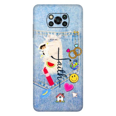 POCO Phone Skins (All Models) - Denim Jeans Pocket - 3D Embossed Finish (L-134) Poco X3 PRO