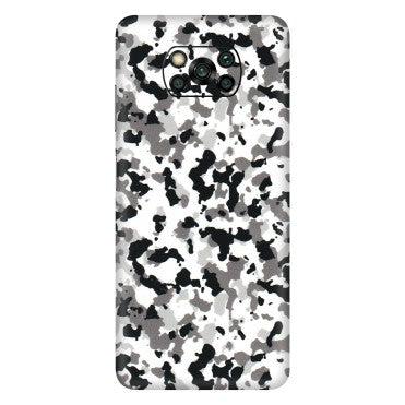 POCO Phone Skins (All Models) - White Black Camouflage - 3D Embossed Finish (L-18) Poco X3 PRO