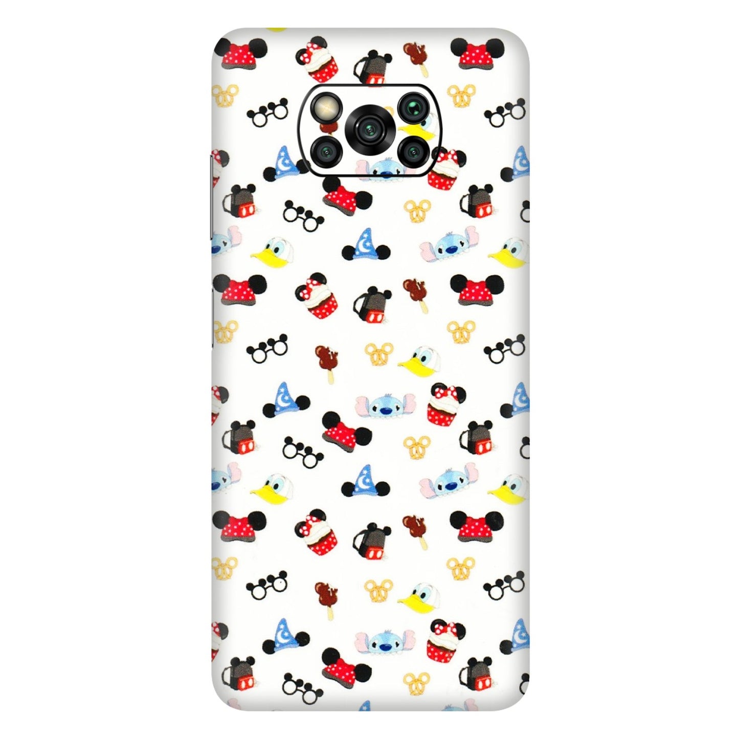 POCO Phone Skins (All Models) - Minnie Mouse & Donald Doodles s - 3D Embossed Finish (L-194) Poco X3 PRO