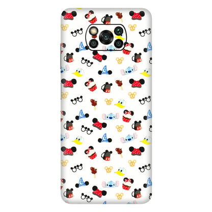 POCO Phone Skins (All Models) - Minnie Mouse & Donald Doodles s - 3D Embossed Finish (L-194) Poco X3 PRO