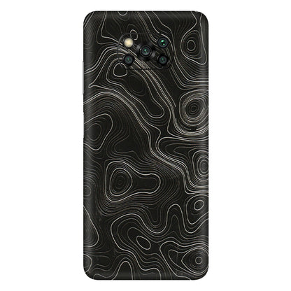 POCO Phone Skins (All Models) - Black Swirl - 3D Embossed Finish (L-196) Poco X3 PRO