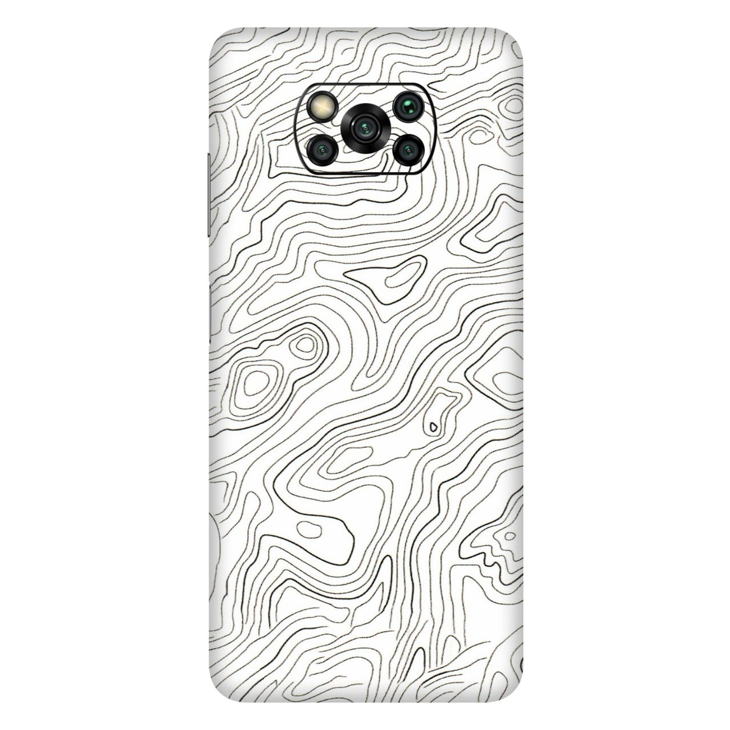 POCO Phone Skins (All Models) - White Black Swirls - 3D Embossed Finish (L-219) Poco X3 PRO