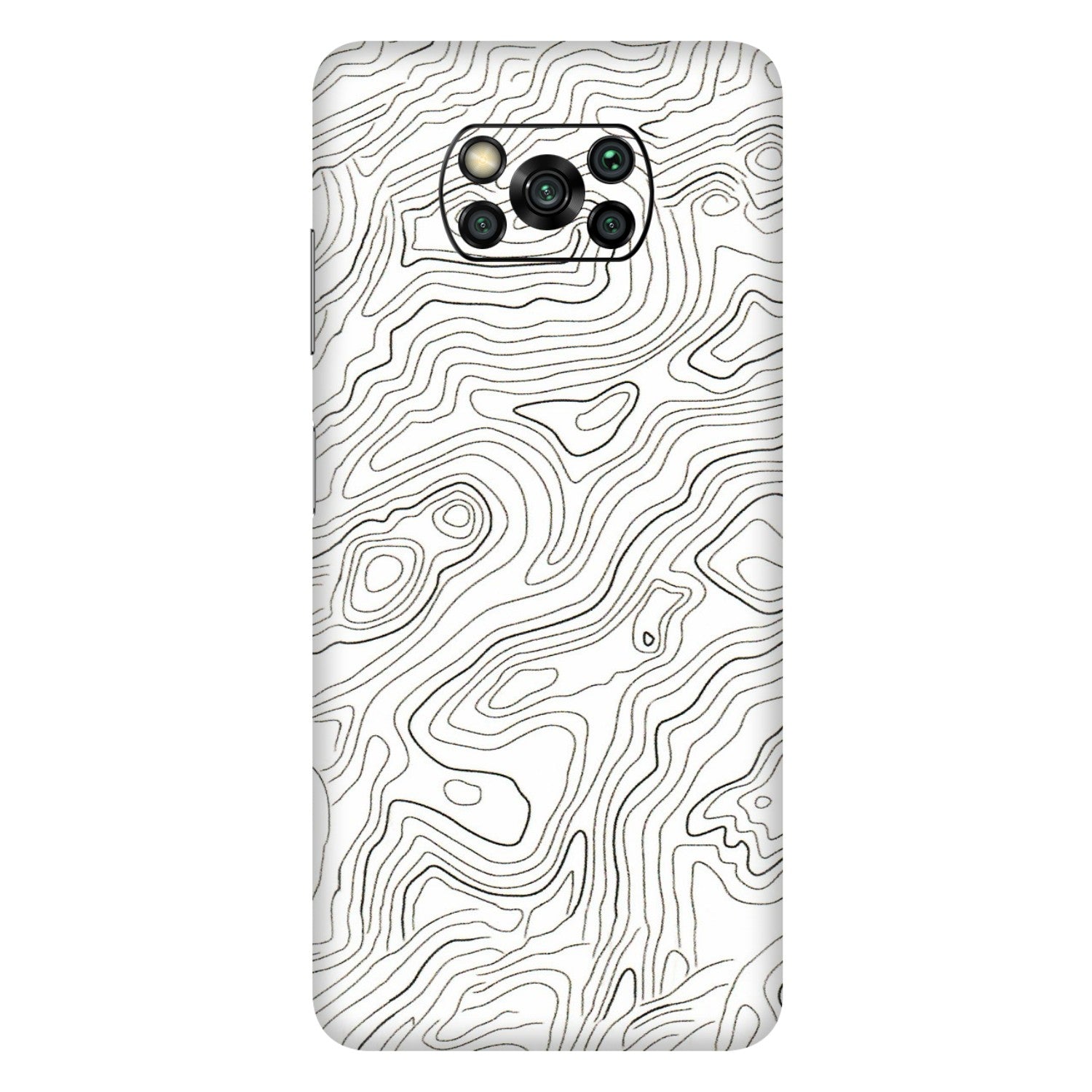 POCO Phone Skins (All Models) - White Black Swirls - 3D Embossed Finish (L-219) Poco X3 PRO