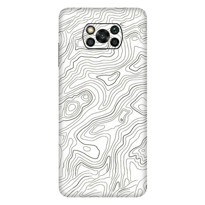 POCO Phone Skins (All Models) - White Black Swirls - 3D Embossed Finish (L-219) Poco X3 PRO