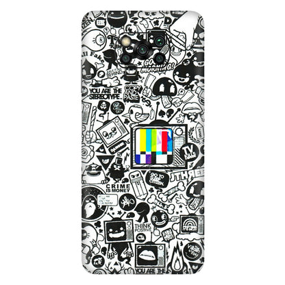 POCO Phone Skins (All Models) - Doodles Positive Art - 3D Embossed Finish (L-263) Poco X3 PRO