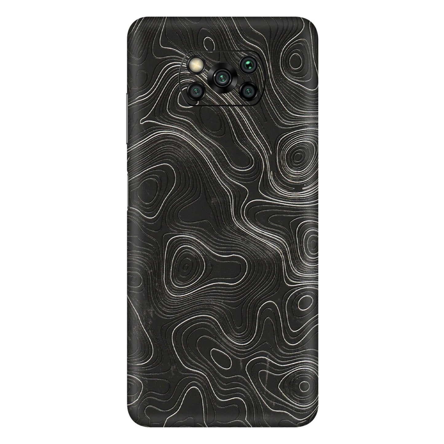 POCO Phone Skins (All Models) - Abstract White Line Map - 3D Embossed Finish (L-269) Poco X3 PRO