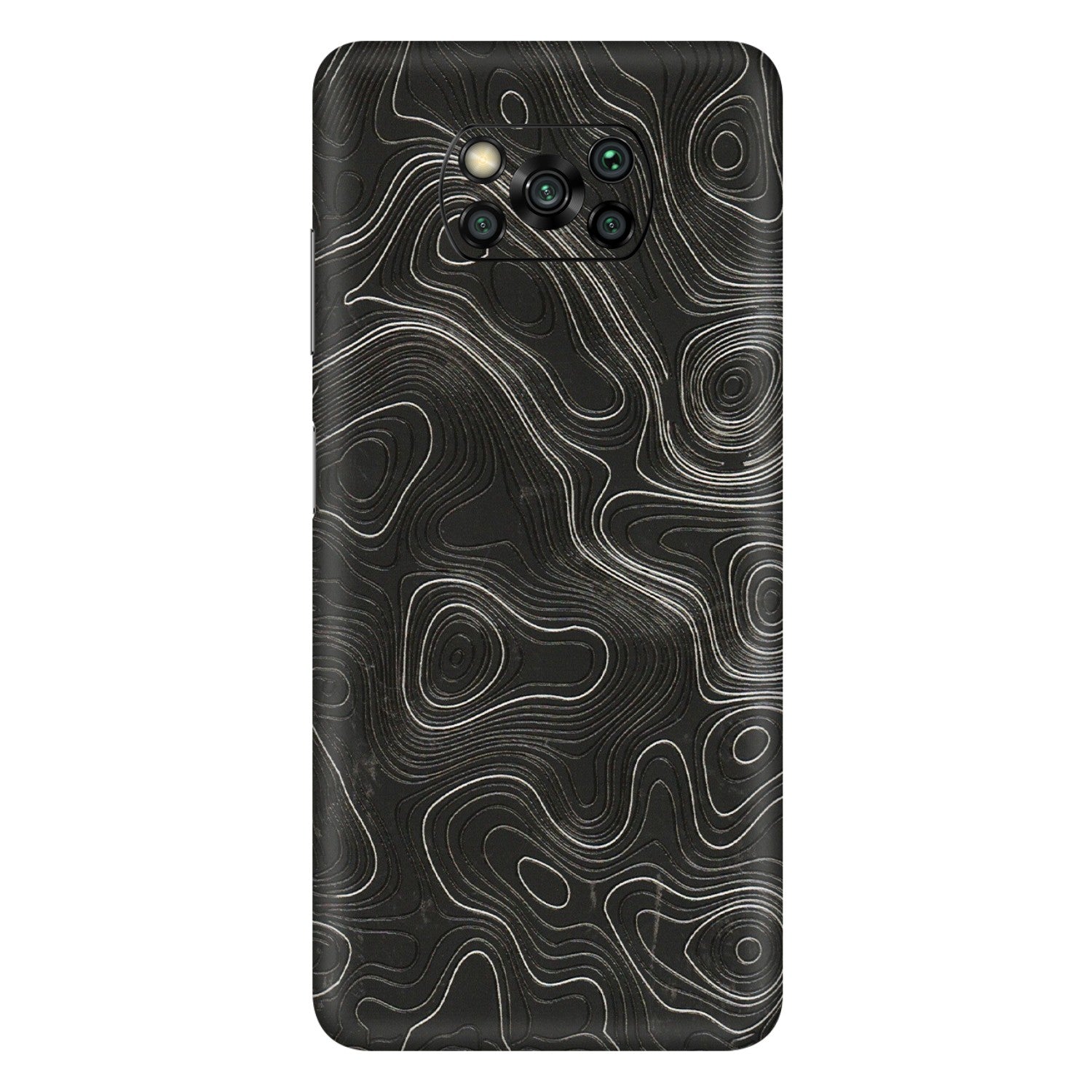 POCO Phone Skins (All Models) - Abstract White Line Map - 3D Embossed Finish (L-269) Poco X3 PRO