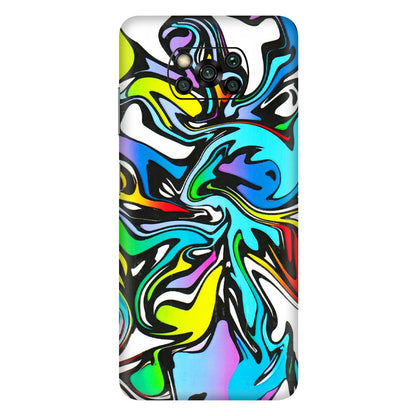 POCO Phone Skins (All Models) - Abstract Colour Paints - 3D Embossed Finish (L-271) Poco X3 PRO
