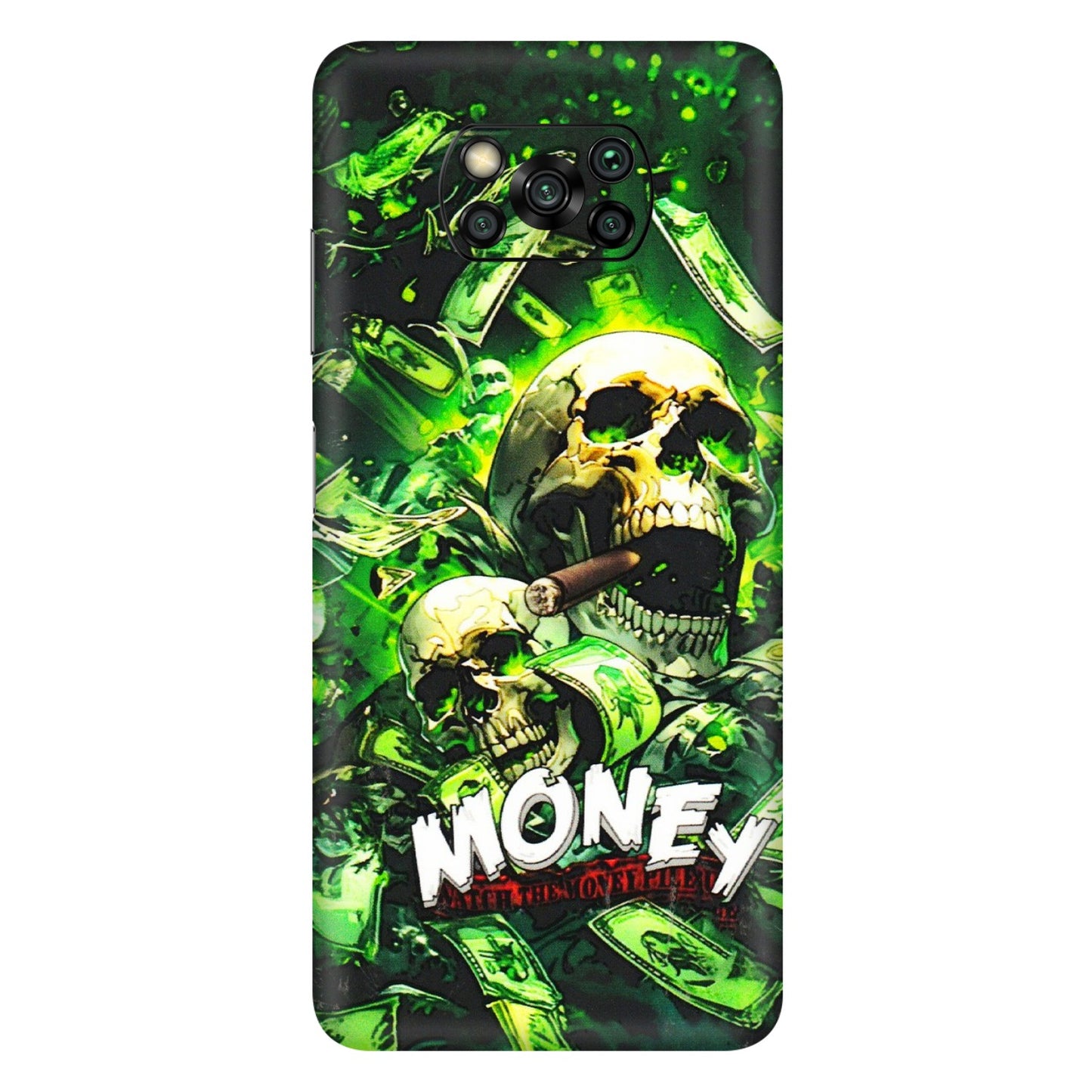 POCO Phone Skins (All Models) - Skull Money - 3D Embossed Finish (L-303) Poco X3 PRO