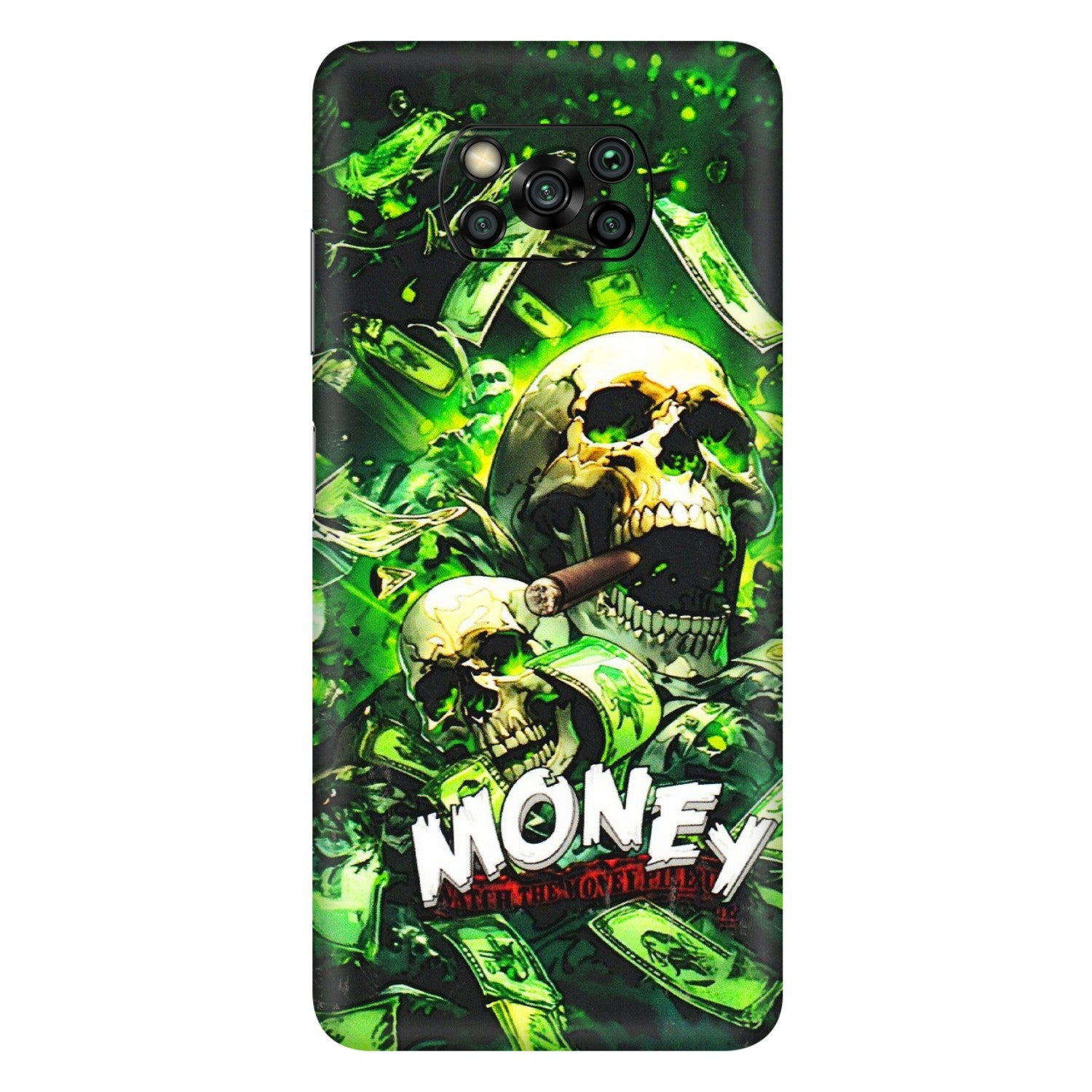 POCO Phone Skins (All Models) - Skull Money - 3D Embossed Finish (L-303) Poco X3 PRO