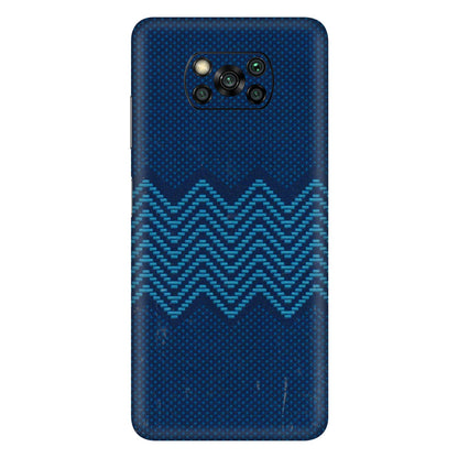 POCO Phone Skins (All Models) - Blue Sober Waves - 3D Embossed Finish (L-306) Poco X3 PRO
