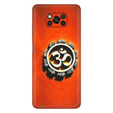 POCO Phone Skins (All Models) - Aum Shiv Orange - 3D Embossed Finish (L-32) Poco X3 PRO