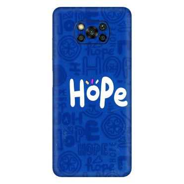 POCO Phone Skins (All Models) - Hope Doodles Blue - 3D Embossed Finish (L-43) Poco X3 PRO