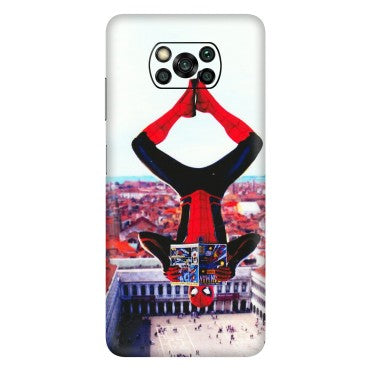 POCO Phone Skins (All Models) - Spiderman Hanging - 3D Embossed Finish (L-53) Poco X3 PRO