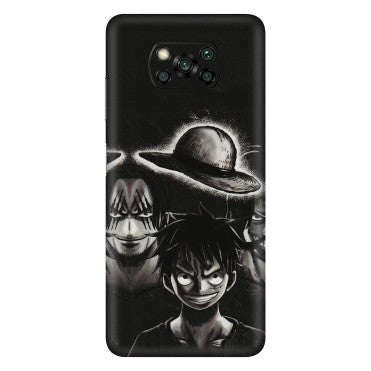POCO Phone Skins (All Models) - Black Luffy Hat - 3D Embossed Finish (L-57) Poco X3 PRO