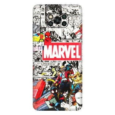 POCO Phone Skins (All Models) - Marvel Colorful Comic - 3D Embossed Finish (L-64) Poco X3 PRO