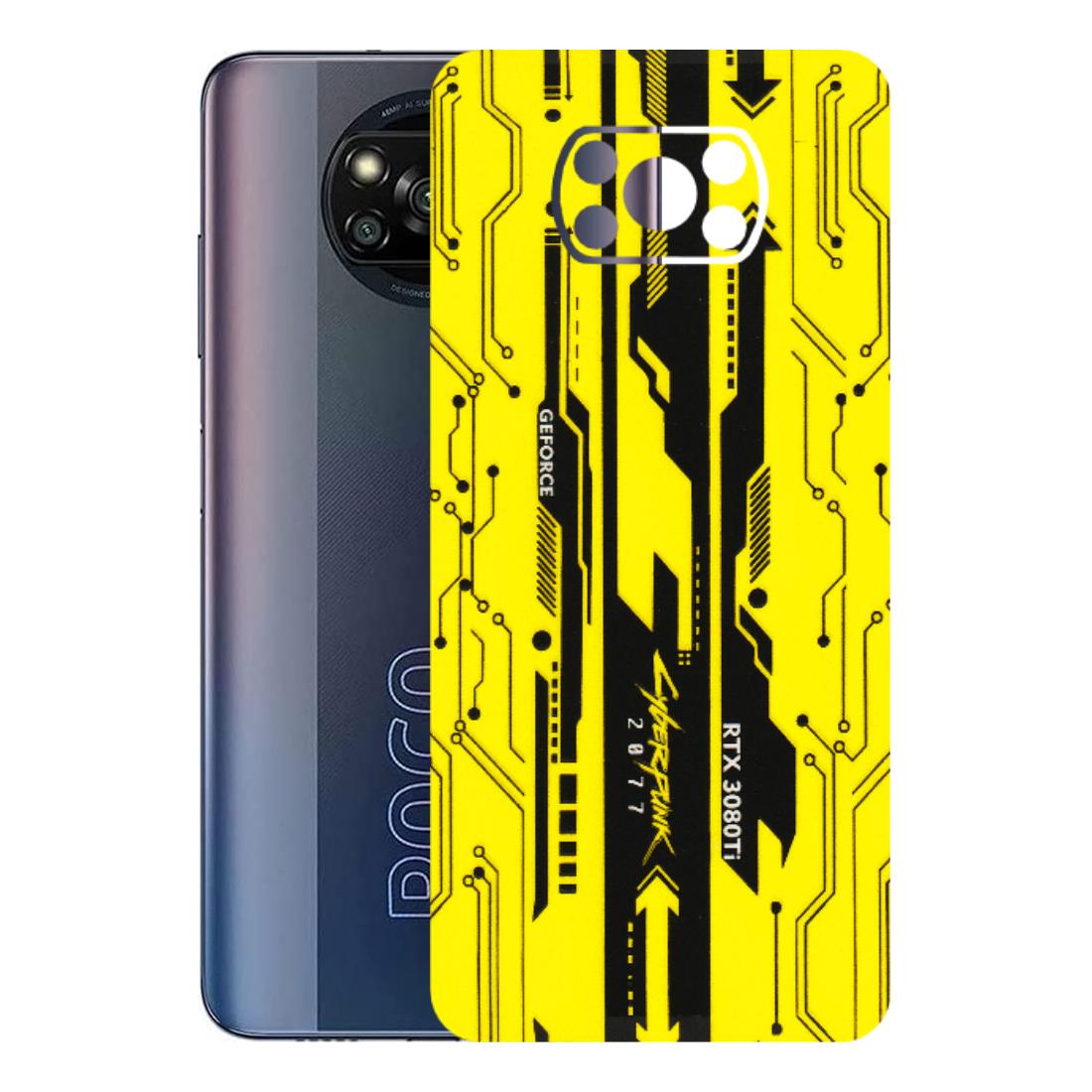 POCO Phone Skins (All Models) - Yellow Cyberpunk - 3D Embossed Finish (L-93) Poco X3 PRO
