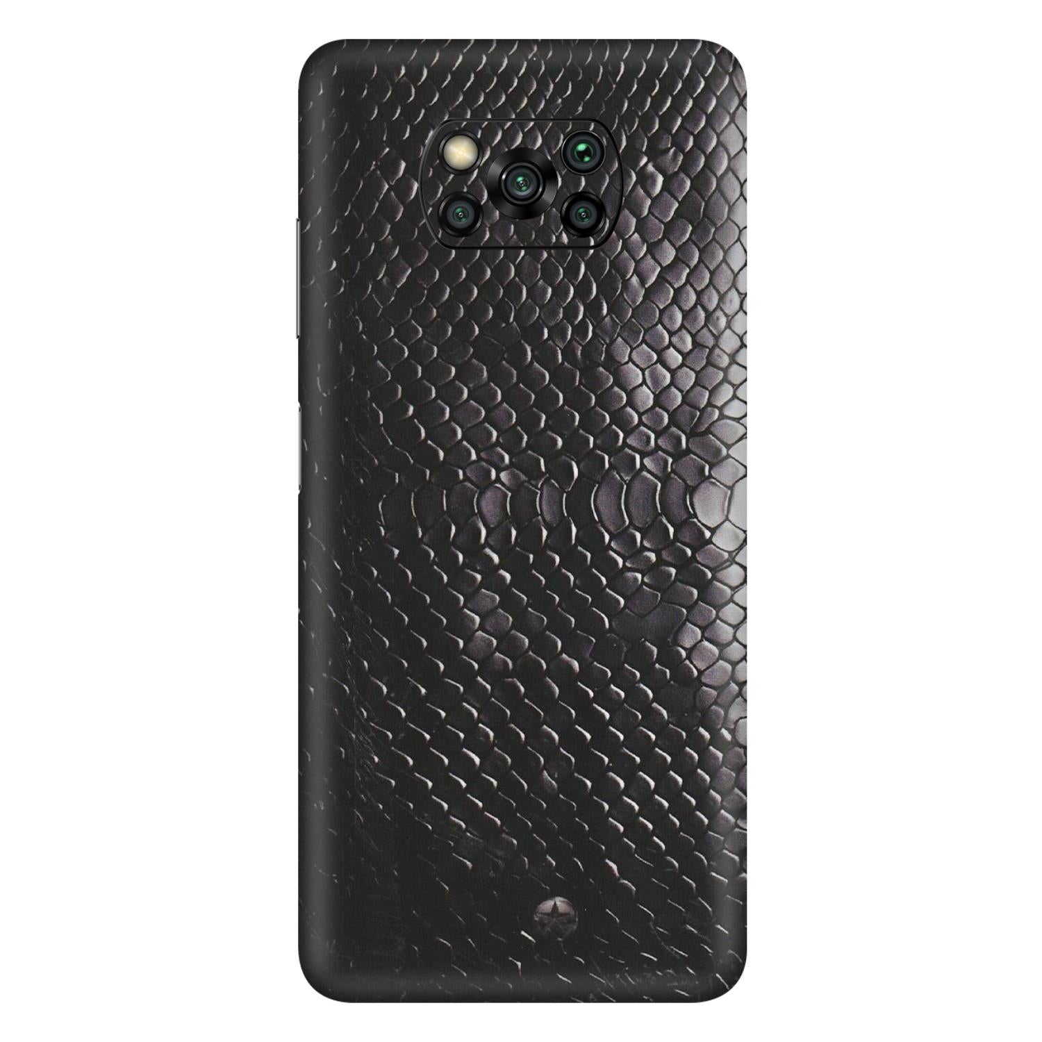 POCO Phone Skins (All Models) - Black Snack Leather - Matte Finish (M-147) Poco X3 PRO