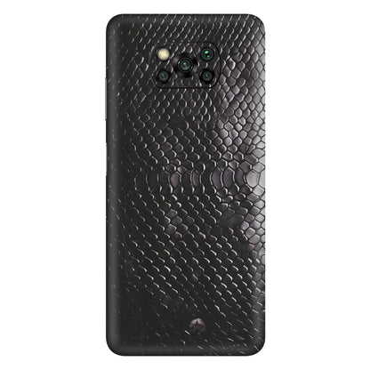 POCO Phone Skins (All Models) - Black Snack Leather - Matte Finish (M-147) Poco X3 PRO