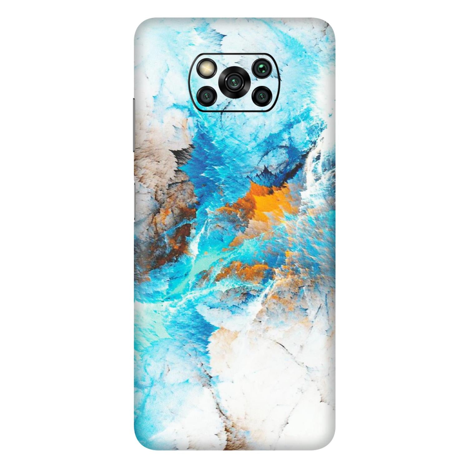 POCO Phone Skins (All Models) - Blue Waves Abstract - Matte Finish (M-19) Poco X3 PRO