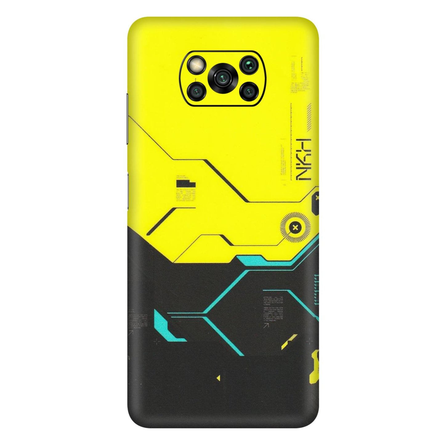 POCO Phone Skins (All Models) - Black Yellow Technica - Matte Finish (M-53) Poco X3 PRO