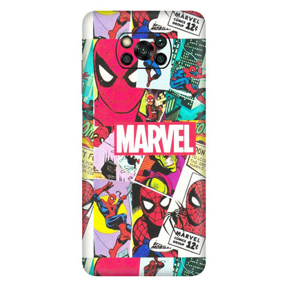 POCO Phone Skins (All Models) - Marvel Comic Spiderman Grafitti - Matte Finish (M-72) Poco X3 PRO
