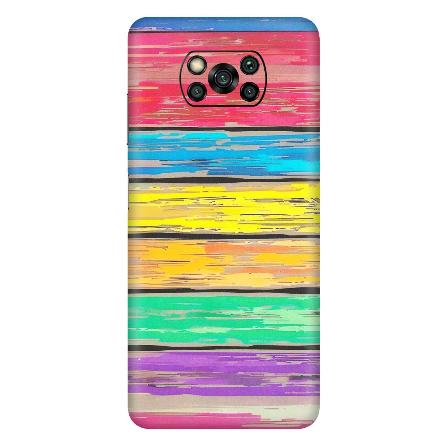 POCO Phone Skins (All Models) - Multi Colour Wooden Wall - Matte Finish (M-96) Poco X3 PRO