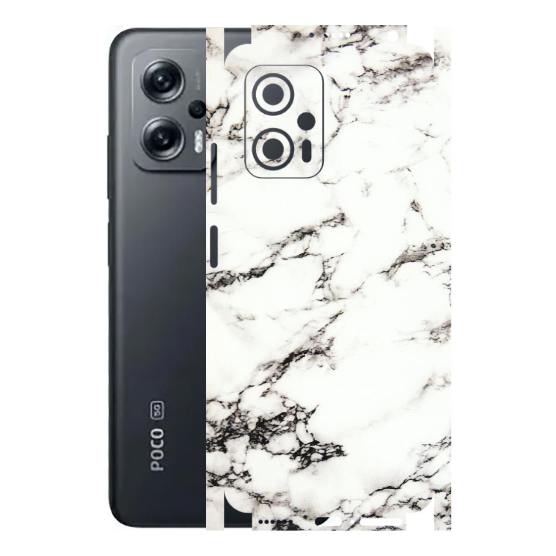 POCO Phone Skins (All Models) - Black and White Marble Texture - 3D Embossed Finish (L-124) Poco X4 GT (5G)