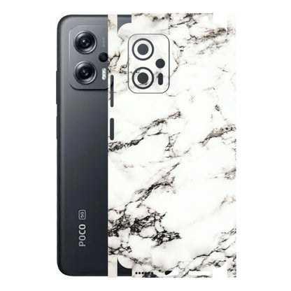 POCO Phone Skins (All Models) - Black and White Marble Texture - 3D Embossed Finish (L-124) Poco X4 GT (5G)