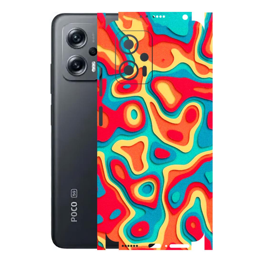 POCO Phone Skins (All Models) - Abstract Swirl - 3D Embossed Finish (L-150) Poco X4 GT (5G)