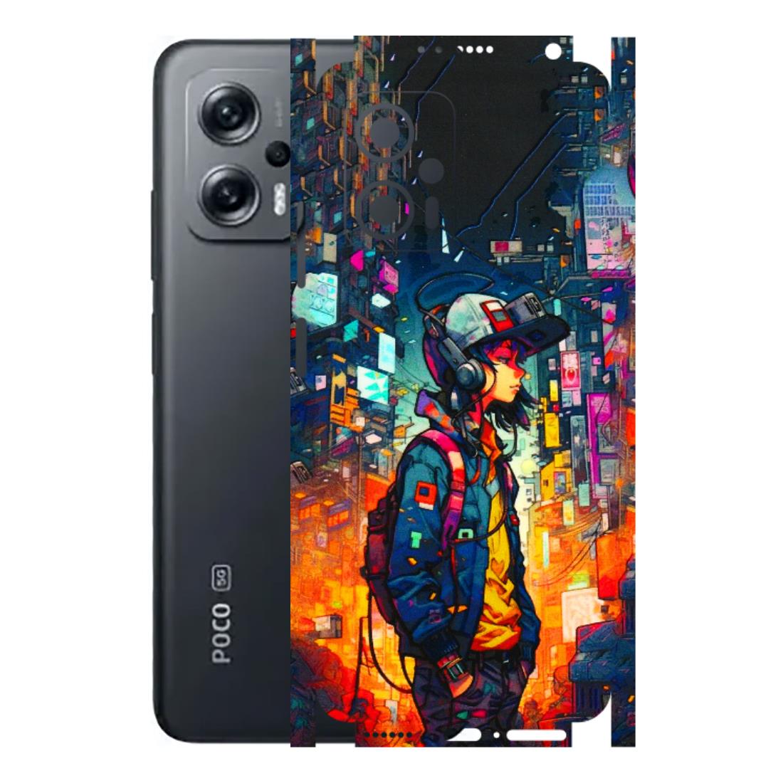 POCO Phone Skins (All Models) - Street Anime Guy - 3D Embossed Finish (L-158) Poco X4 GT (5G)