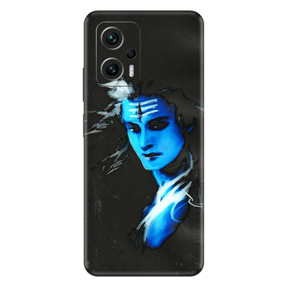 POCO Phone Skins (All Models) - Har Har Mahadev Blue/Black - 3D Embossed Finish (L-185) Poco X4 GT (5G)