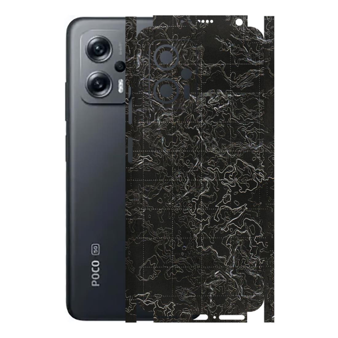 POCO Phone Skins (All Models) - Black map Texture - 3D Embossed Finish (L-201) Poco X4 GT (5G)