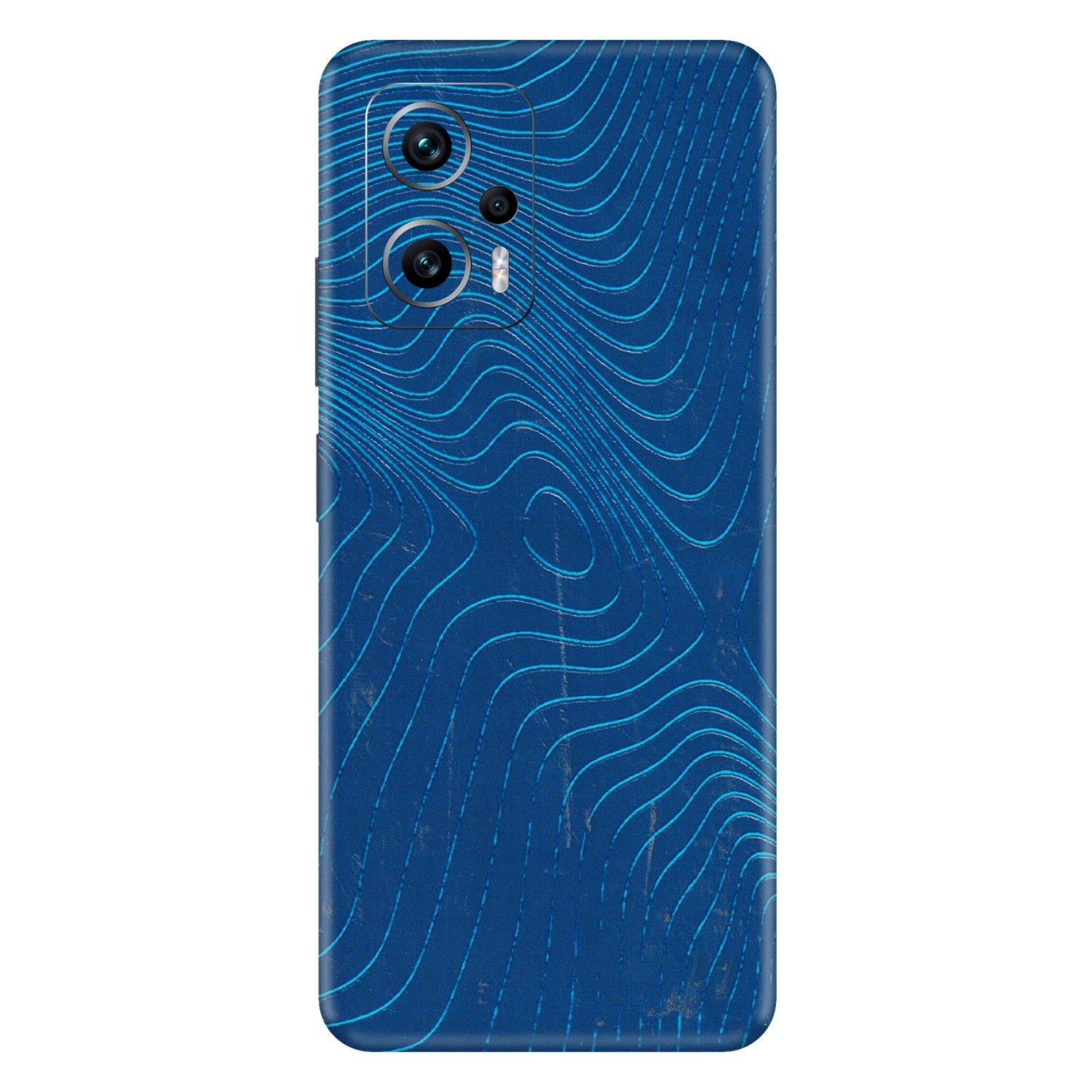 POCO Phone Skins (All Models) - Abstract Blue Line Map - 3D Embossed Finish (L-272) Poco X4 GT (5G)
