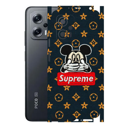 POCO Phone Skins (All Models) - Mickey Supreme - Matte Finish (M-83) Poco X4 GT (5G)