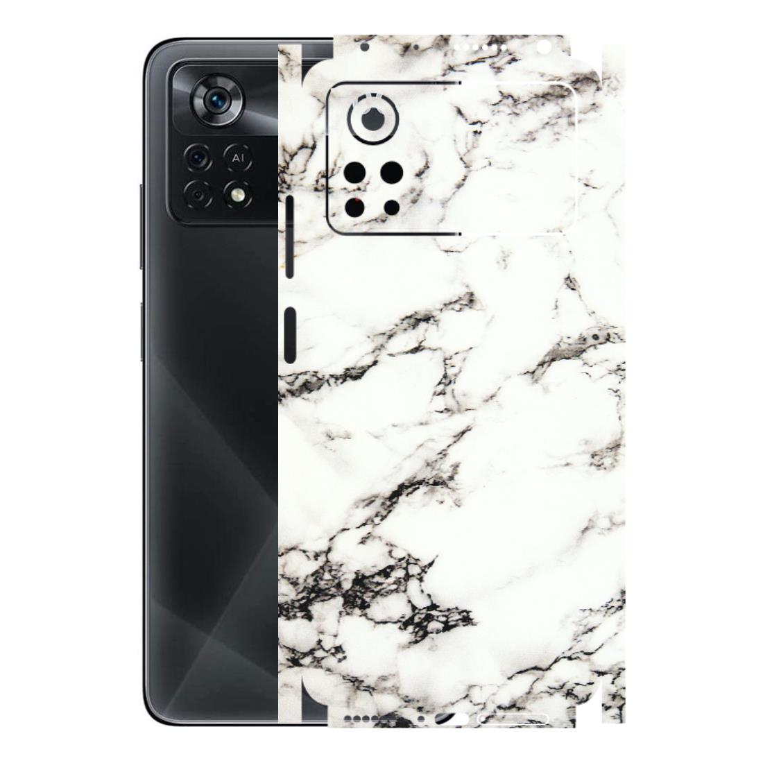 POCO Phone Skins (All Models) - Black and White Marble Texture - 3D Embossed Finish (L-124) Poco X4 PRO (5G)